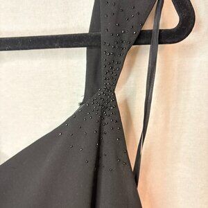 Evan Picone Black Evening Gown Beaded Strap Maxi Formal Dress 10